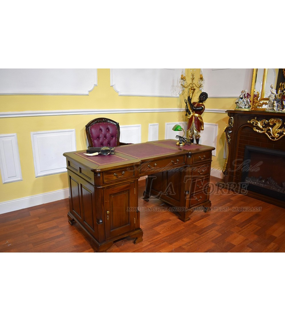Burgundy English Ministerial double-sided desk