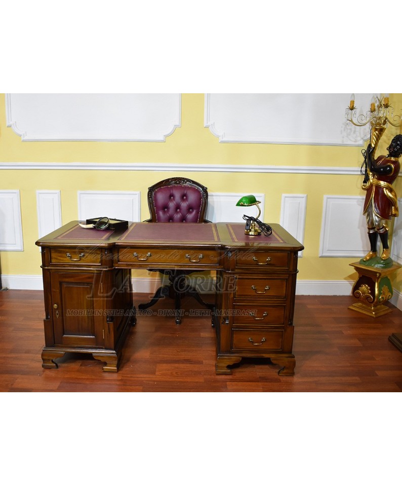 Burgundy English Ministerial double-sided desk