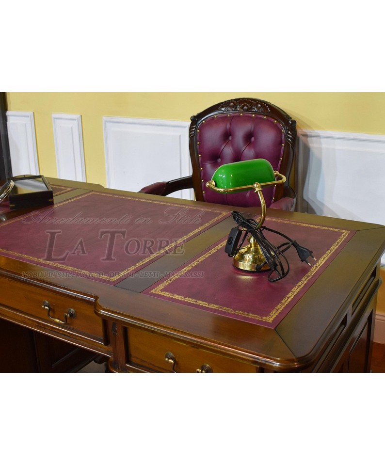 Burgundy English Ministerial double-sided desk