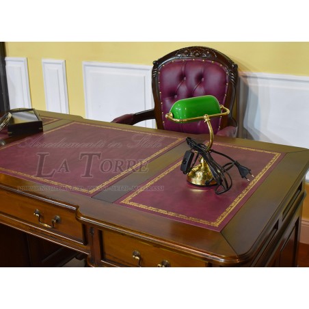 Burgundy English Ministerial double-sided desk