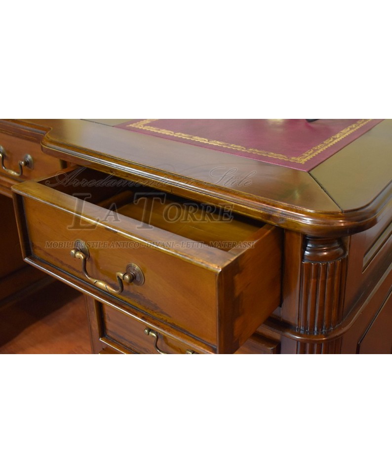 Burgundy English Ministerial double-sided desk