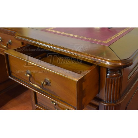 Burgundy English Ministerial double-sided desk