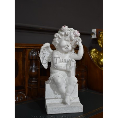 Antike barocke weiße Engelsstatue, Cherub-Ornament, Heimdekoration R19