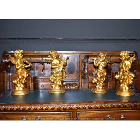 Statue set 4 pcs Angel playing gold baroque puttino home decoration R37