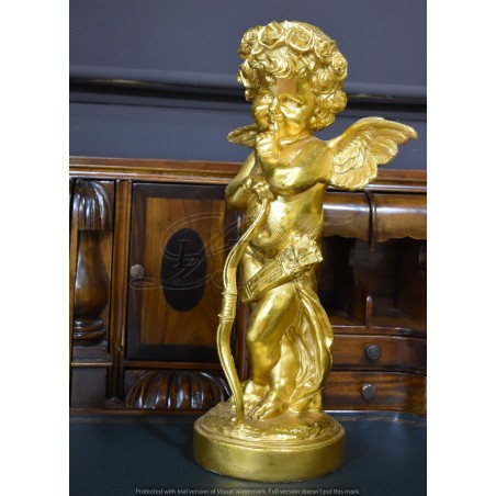 Antike barocke Engelsstatue, vergoldeter Cherub, Ornament, Heimdekoration R23