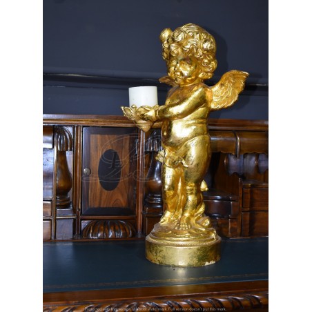 Antique baroque angel statue gold leaves puttino ornament home decoration R06