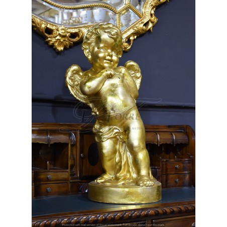 Antike barocke Engelsstatue, vergoldeter Cherub, Ornament, Heimdekoration R32
