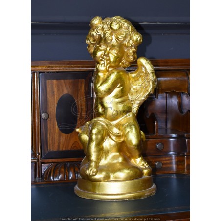 Antike barocke Engelsstatue, vergoldeter Cherub, Ornament, Heimdekoration R16