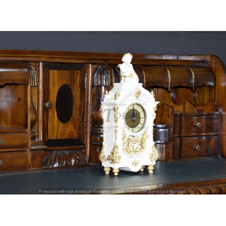 Tischuhr mit Engel im antiken Stil, Gold, französische Barockuhr R95