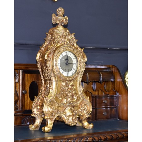 Antike französische Barock-Tischuhr aus Gold R69