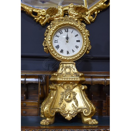 Baroque table clock with doves antique French gold style clock R71