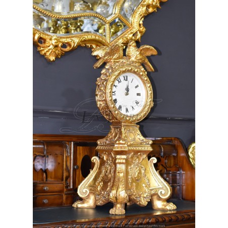 Baroque table clock with doves antique French gold style clock R71