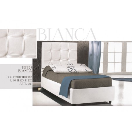 Bianca single bed modern design bedroom in eco-leather wood or fabric