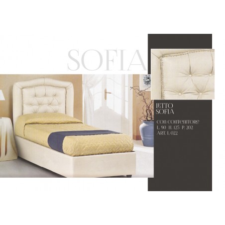 Einzelbett mit Stauraum, modernes Design, Schlafzimmermöbel aus Holz, Kunstleder oder Stoff, jede Farbe, Sofia