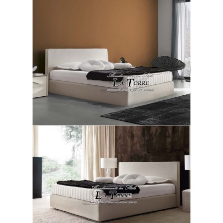 Modernes Doppelbett im Design von Öko-Leder oder Stoff mit Stauraum in Aquamarina