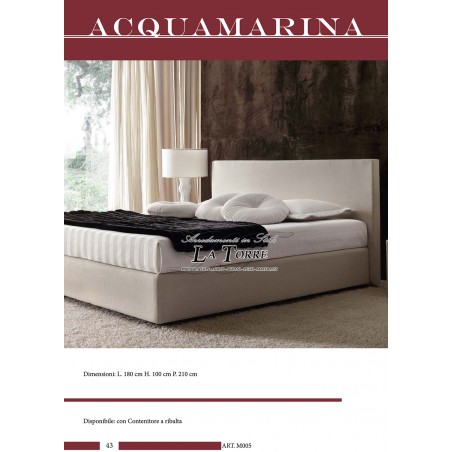 Modernes Doppelbett im Design von Öko-Leder oder Stoff mit Stauraum in Aquamarina