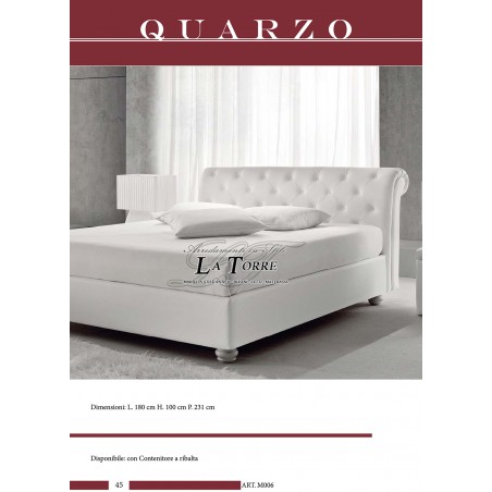 Modern design double bed in eco-leather or fabric Quarzo container