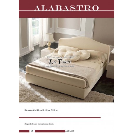 Modern design double bed in Alabaster eco-leather container