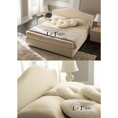 Modern design double bed in Alabaster eco-leather container