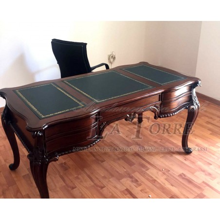 Chippendale Schreibtisch aus Massivholz, repräsentativ für Präsidenten und Minister, 160 cm, Na24