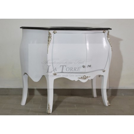 Modern baroque rounded dark marble Louis XV bathroom cabinet LT9099