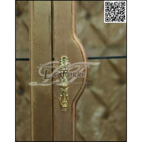 Louis XV Barock-Vitrine aus Goldglas mit Swarovski-Damaststoff AL9197