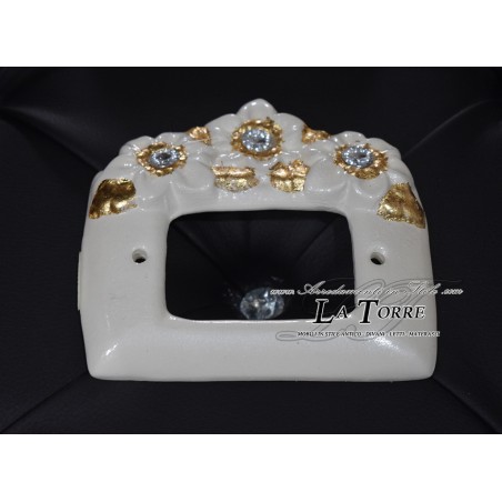 BTicino Living plates 3 fruits plate white pearl gold baroque light switch