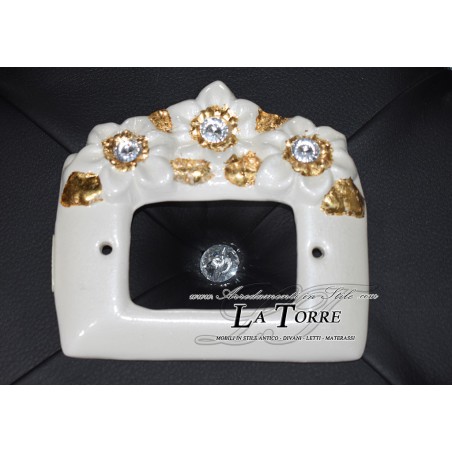 BTicino Living plates 3 fruits plate white pearl gold baroque light switch