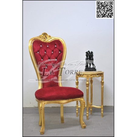 Louis XV Barock-Thronsessel Love Chair H 135 Gold Roter Samt AL08