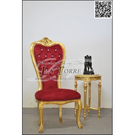 Louis XV Barock-Thronsessel Love Chair H 135 Gold Roter Samt AL08