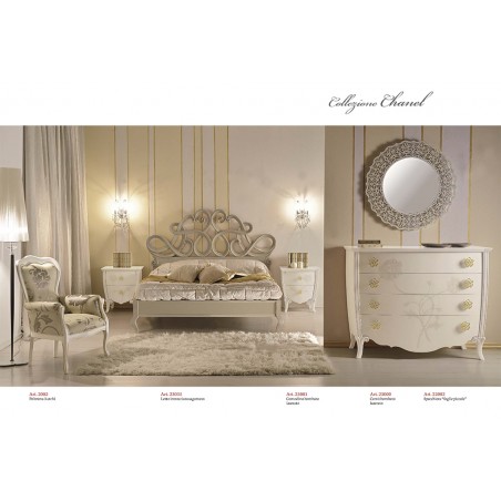 Dreiteiliges Schlafzimmer-Set, Nachttisch, Kommode, klassisch-moderner Nachttisch mit Rosen