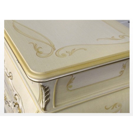 Triptych bedroom night group chest of drawers bedside table baroque classic lacquered with decoration